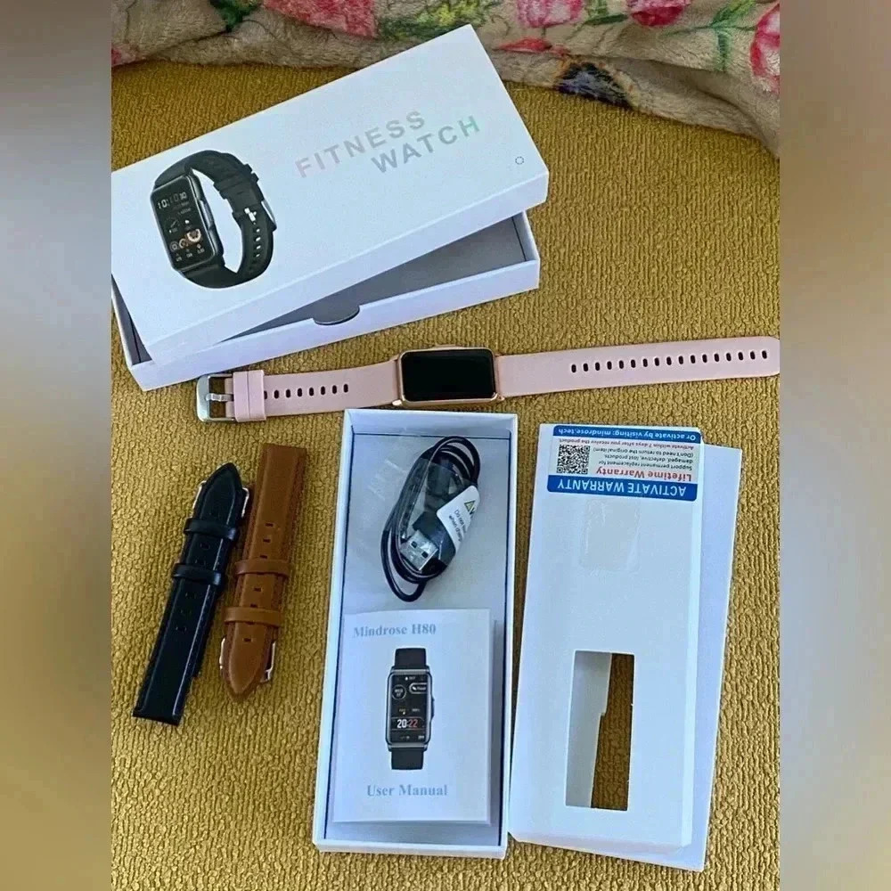 Fitness Watch Waterproof Bluetooth Sleep Heart Rate ECG Pressure Oxygen Like New